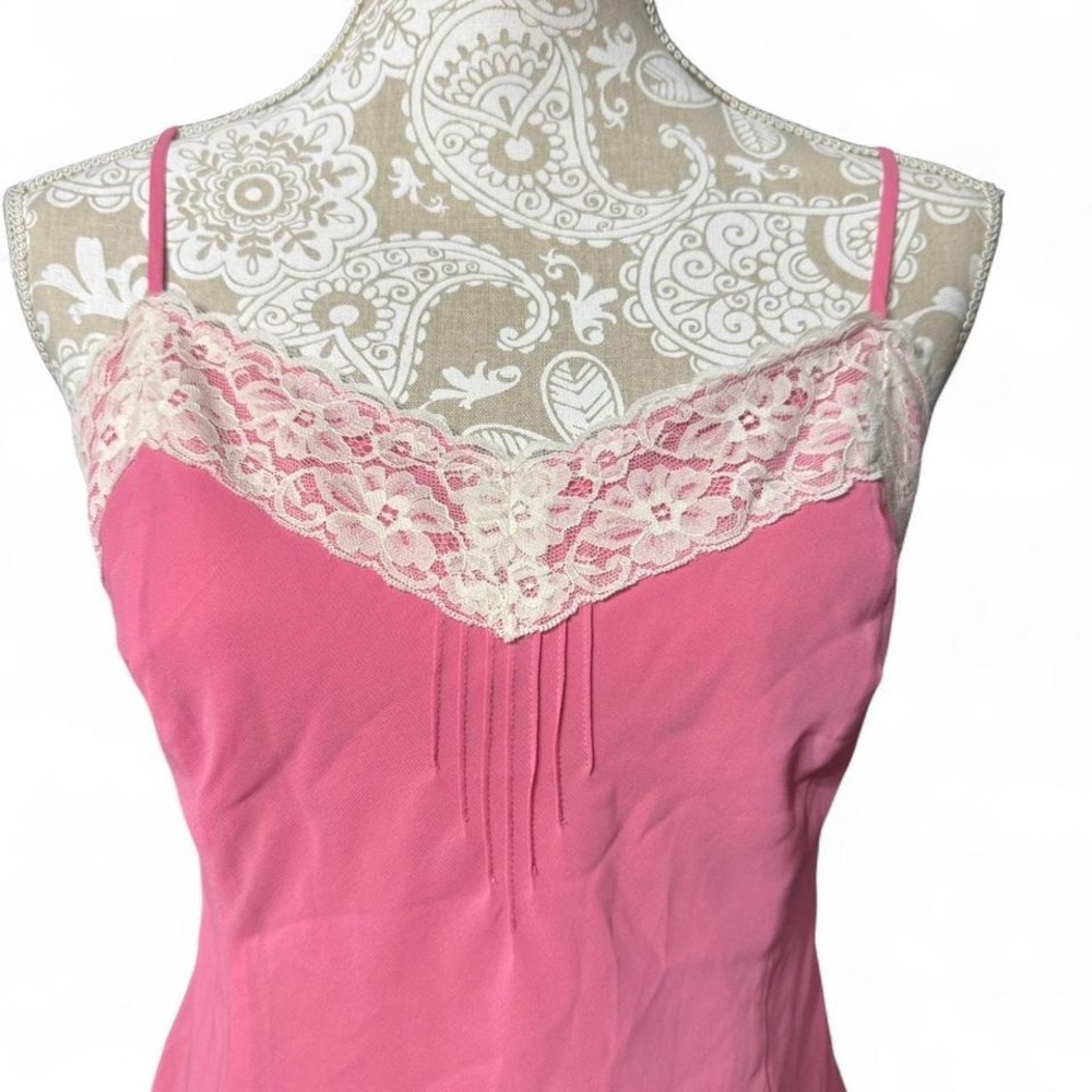 Ann Taylor Loft Pink Cami Y2K Vibes Size 6P Coquette Lace Tank Top Romantic - Picture 2 of 6
